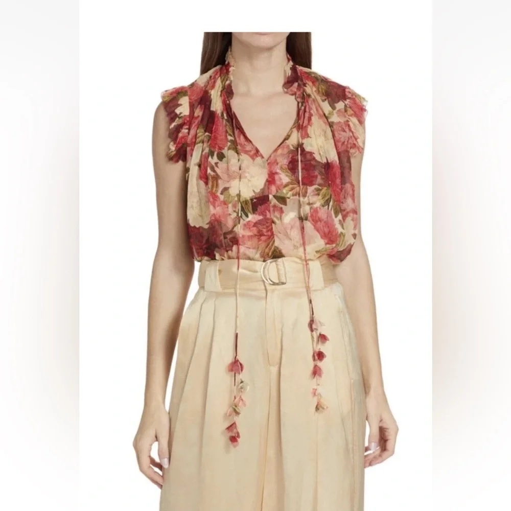 ZIMMERMANN wonderland floral silk top 2 (6-8) - Picture 1 of 8